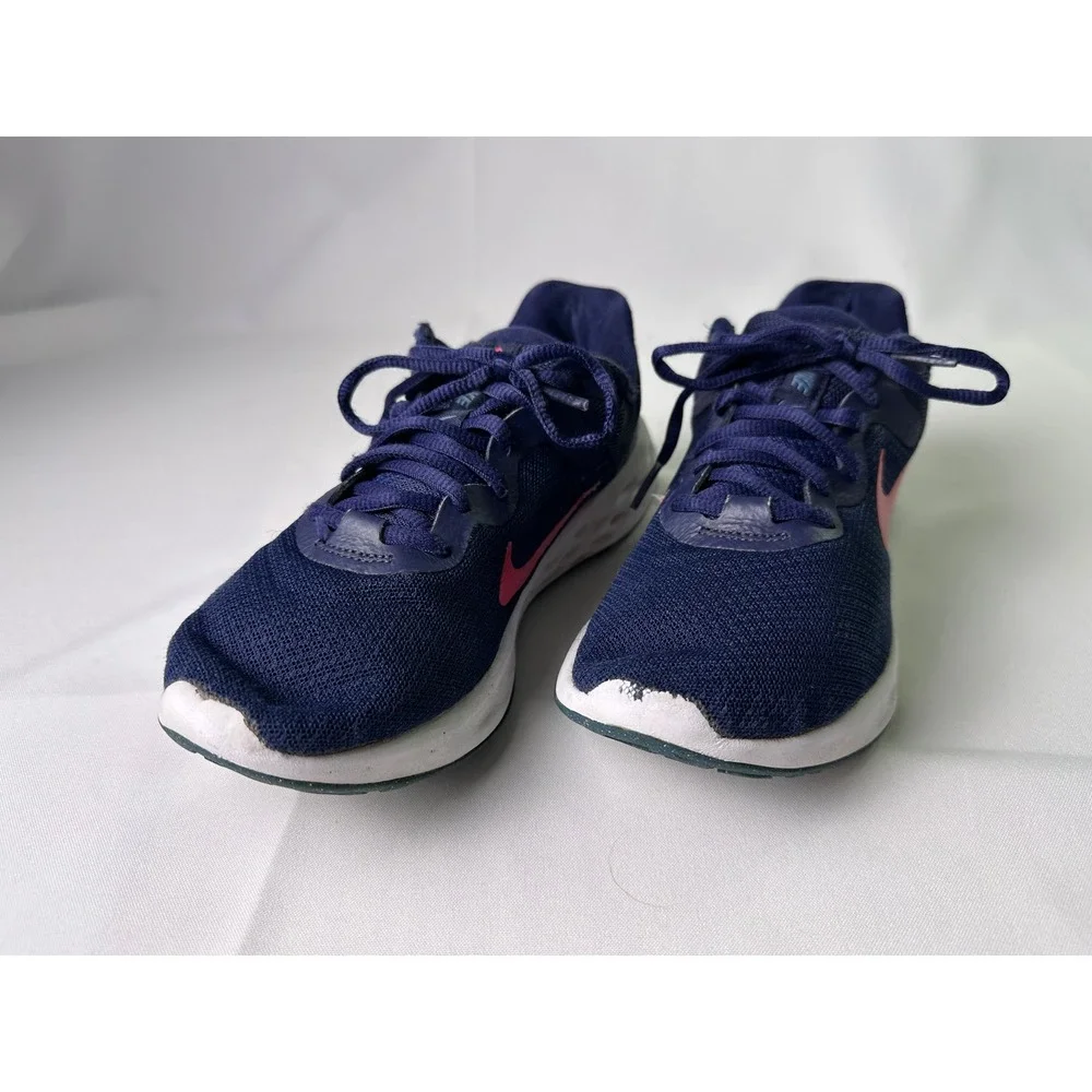 Nike Revolution 6 Running Shoes Women US 8 Blue Pink Athletic Sneaker DC3729-401